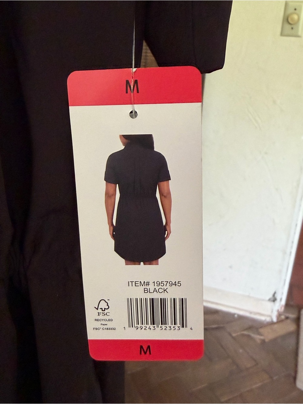 Halston Heritage Black Short-Sleeve Shirt Dress with Tie Waist - Picture 4 of 6